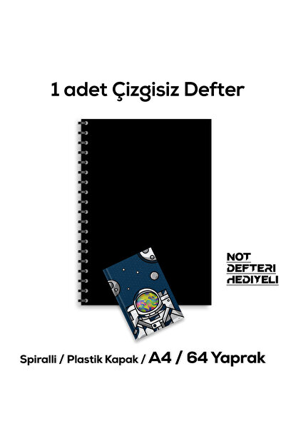 Fragman Yayınları A4 72 Yaprak 1 Adet Çizgisiz Siyah Okul Defteri Not Defteri...