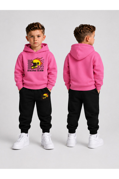 LORVEX Tracksuit Set Hooded Sweatshirt Bottom Top Set Boys 3 Threaded Threade...