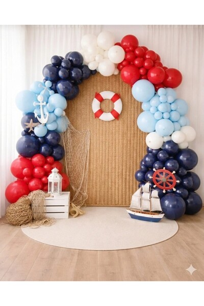 partiora konsept Denizci Konsept Doğum Günü Balon Zincir Seti