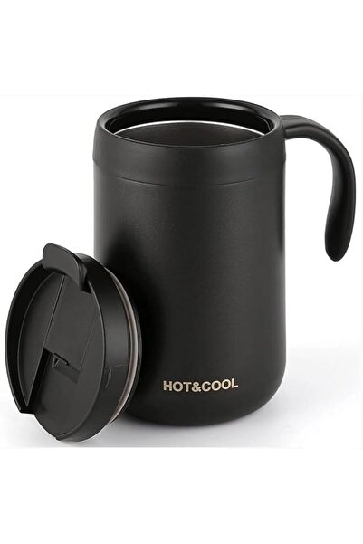 ALMEKAQUZ Insulated Coffee Mug with Handle and Lid(500ml).