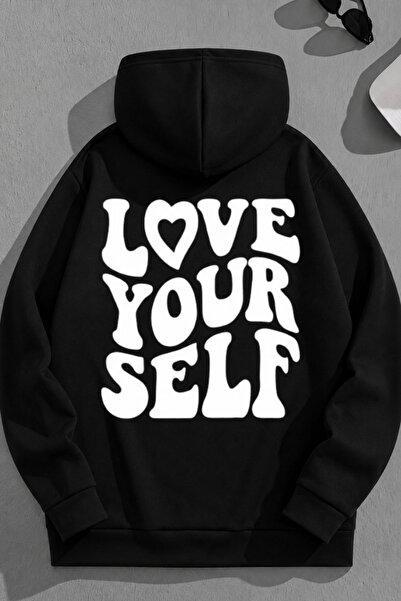 K KOZZ STYLE Unisex 3 Thread Cotton Black SadeLoveYourSelf Φούτερ με στάμπα L...