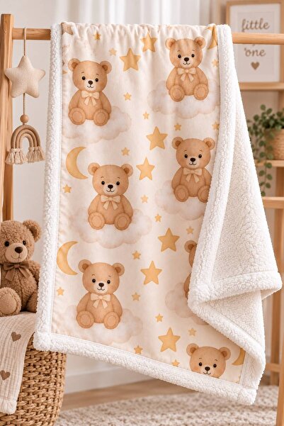 COOLMINIES Fluffy baby blanket, puffy baby blanket, double-sided fleece blank...