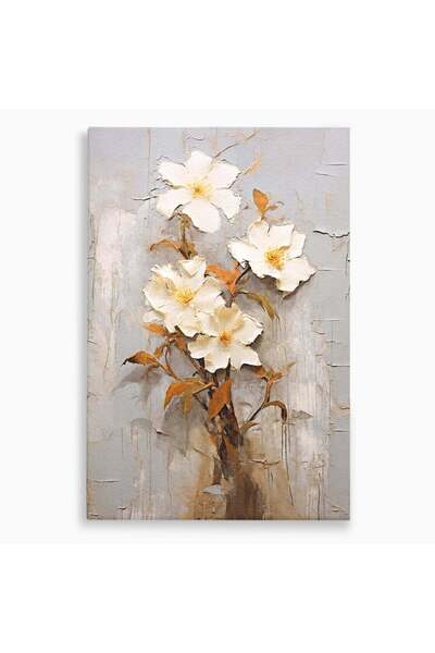 Luxcanva Tablou Canvas Flori Delicate Pe Fundal Texturat 80x120 cm pe Sasiu L...