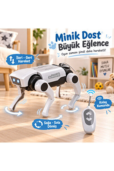 Buldug Uzaktan Kumandalı Robot Köpek LED Işıklı Hareketli Elektronik Oyuncak