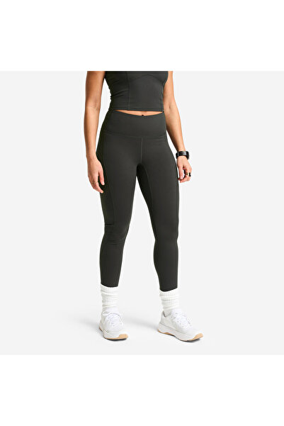 Decathlon Domyos Kadın Yüksek Belli Spor Taytı - Koyu Gri - Shape