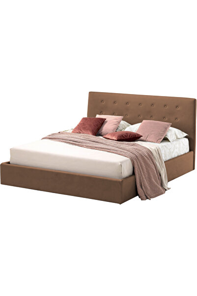 Timflex Pat pentru Dormitor cu Lada Rabatabil Abra Promo 150x190 cm Maro deschis