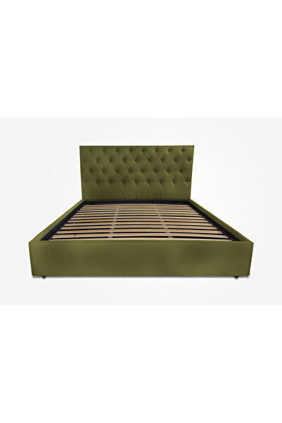 Timflex Pat tapitat cu somiera fixa Imperia Catifea Verde olive