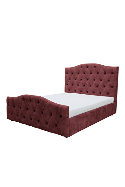 Timflex Pat tapitat cu somiera Cesare PAL Velur Ruby red
