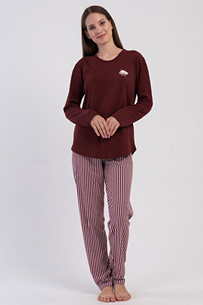 VİENETTA Pamuklu Kadın Uzun Kol Pijama Takım , 605029