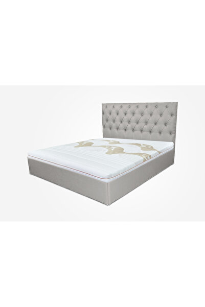 Timflex Pat cu somiera Imperia PAL 200x200 cm Piele ecologica Gri deschis