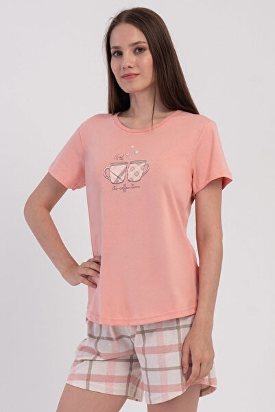 VİENETTA Pamuklu Kadın Kısa Kol Şortlu Pijama Takım , 605027