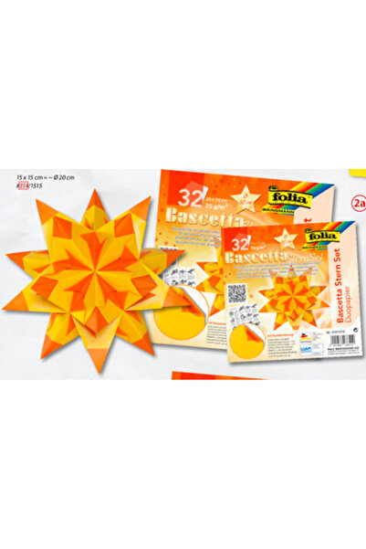 Folia Origami Paper Star 15 x 15 cm Yellow