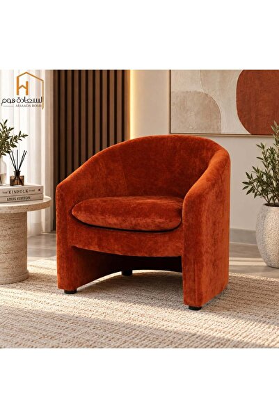 Al Saada Home Fixed Recliner Chair - Orange