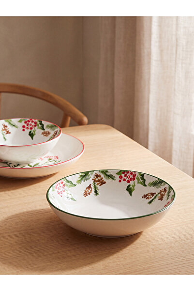 LC Waikiki Rmz Gi̇yi̇m Farkiyla Printed Ceramic Salad Bowl 25 cm