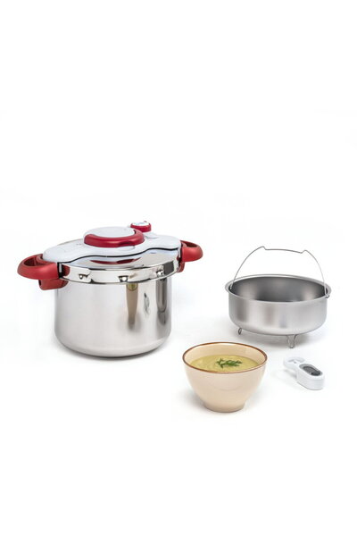 TEFAL Тенджера под налягане ClipsoMinut Perfect P4620733, 6 л, съвместима с и...
