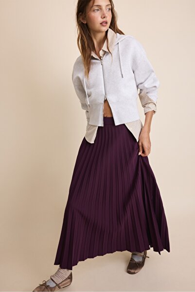 Stradivarius تنورة ماكسي مطوية