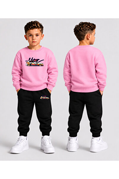 LORVEX Crew Neck Sweatshirt Top and Bottom Set Boys' Tracksuit Set 3 Thread T...