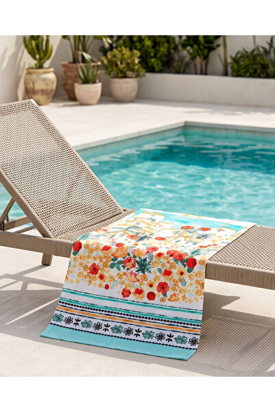 LCW STEPS Flower Patterned I Cotton Beach Towel 70X150 cm