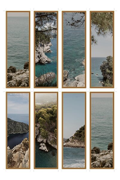OEM Set 8 semne de carte Coasta Mediteraneană, Peisaje de vară, Carton fin