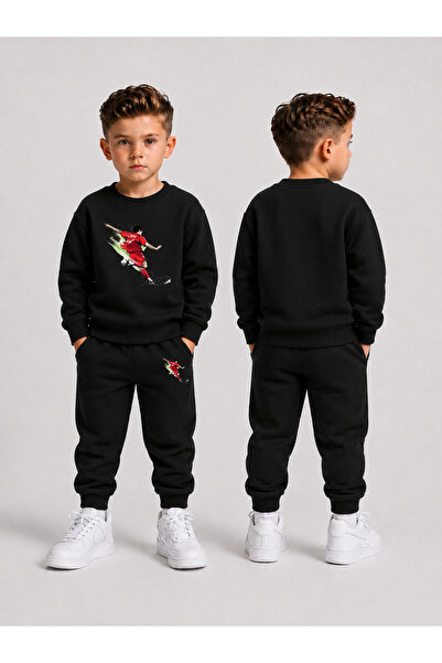 LORVEX Crew Neck Sweatshirt Top and Bottom Set Boys' Tracksuit Set 3 Thread T...