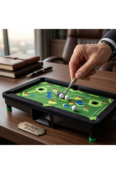 kt kuzey tacı Özel Prestijli Hediyelik Mini Golf Oyun Masası Seti ve Hobi Aks...