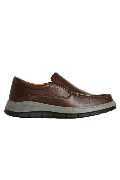 Platin Brown Leather Men's Comfort Shoes