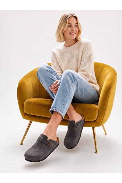 FEMME FATALE Arizona Close Toe Unisex Daily Suede Sabo Slippers