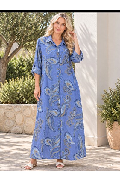 MARWARİ OTANTİK BUTİK Women's Italian Cotton Full Length Long Sleeve Plus Siz...
