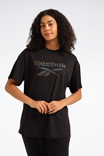 Reebok NEW ID OVRS 2 TEE Siyah Kadın Kısa Kol T-Shirt