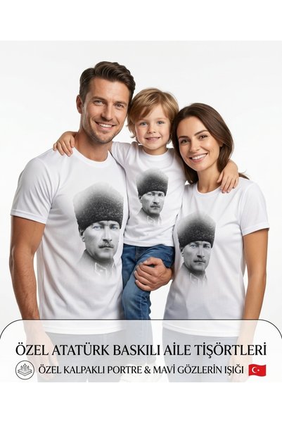 bumerangspor Milli Mücadele Kalpaklı Atatürk Printed Breathable White Micro P...