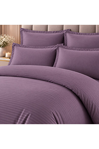 East Comfort Lenjerie de pat Damasc Premium Uni, 6 piese, 2 persoane, Cearsaf...