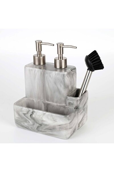 Selim Marble Two-Fluid Sponge Holder Black