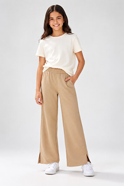 Joi Kids JOİ Kız Çocuk Wide Leg Eşofman Altı Geniş Paça Cepli Bel Lastikli Ra...