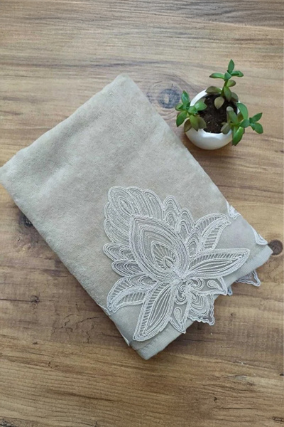 iselahome Ecem Velvet Towel Cappicuno-Hand&Face Towel 50&90