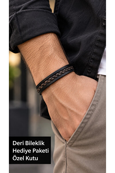HER ŞEY NOTA www.herseynota.com Merdano Walnutbraid Black Brown Leather Men's...