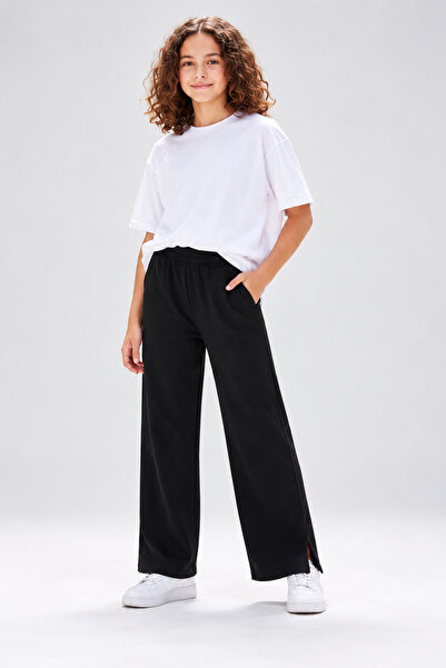 Joi Kids JOİ Kız Çocuk Wide Leg Eşofman Altı Geniş Paça Cepli Bel Lastikli Ra...