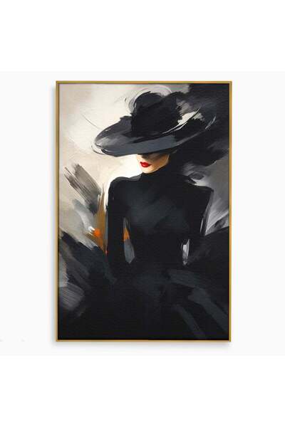 Luxcanva Tablou Canvas Fascinatia Necunoscutului 40x60 cm cu Rama Auriu Portr...