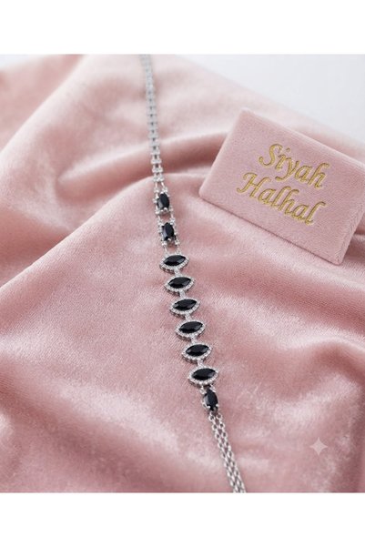 ROSALINDA Black Shuttle Stone Anklet