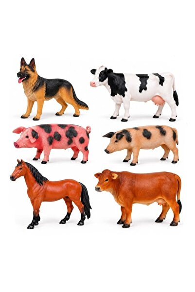 OEM Set of 6 figurines, Realistic Domestic Animals, multicolor, 17 cm - 20 cm