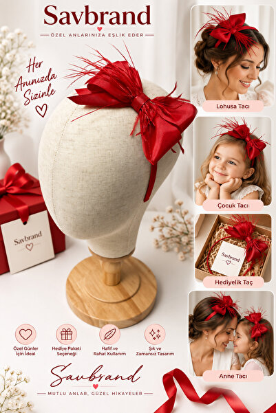 SavBrand Luxurious and Stylish Mother's Crown - Feathered Ribbon Crown