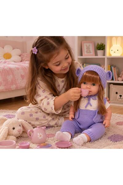 ŞAŞKIN HOUSE SEVİMLİ KONUŞAN MİNA BEBEK UZUN DÜZ SAÇLI TRİKOLU ET BEBEK & OYU...