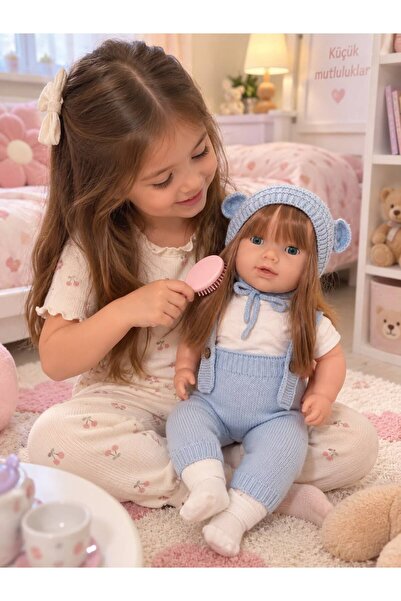 ŞAŞKIN HOUSE SEVİMLİ KONUŞAN MİNA BEBEK UZUN DÜZ SAÇLI TRİKOLU ET BEBEK & OYU...