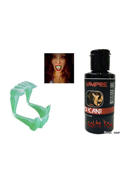 ZERO LAND Ilkestor Phosphorescent Double Palate False Vampire Teeth and 50 Gr...