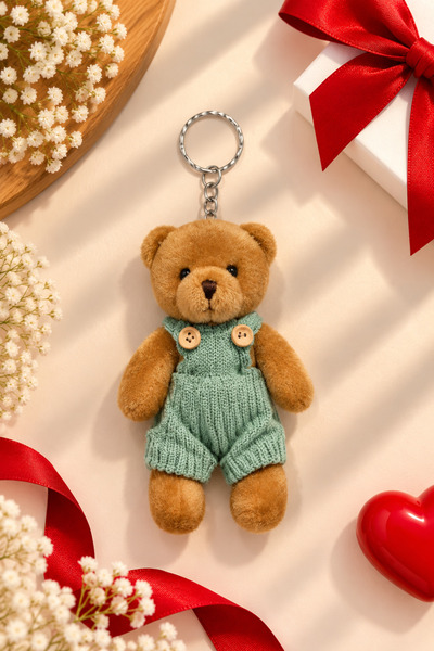 Silver Seasons Plush Teddy Bear Keychain – Adorable Bag and Key Ornament, Gif...