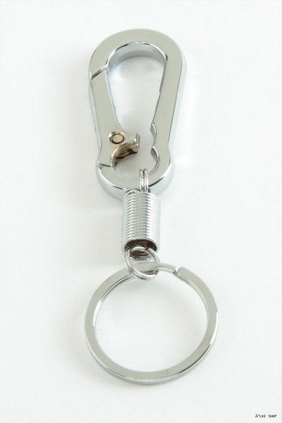 ZERO LAND Ilkestor Spring-Loaded Metal Keychain (15700) Silver Color