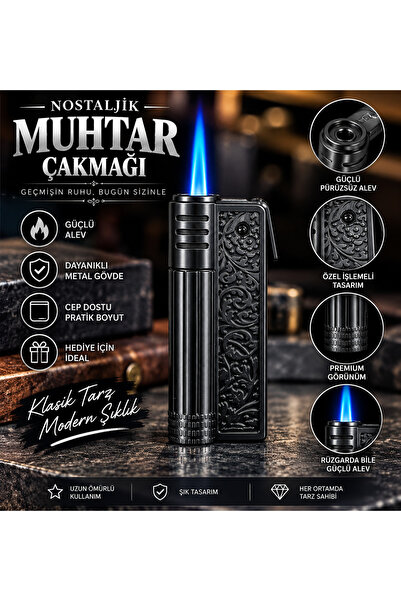 AZİMKARTİCARET 🔥 ESKİ MUHTAR ÇAKMAĞI MODELİ – IZGARALI METAL ÇAKMAK | NOSTAL...