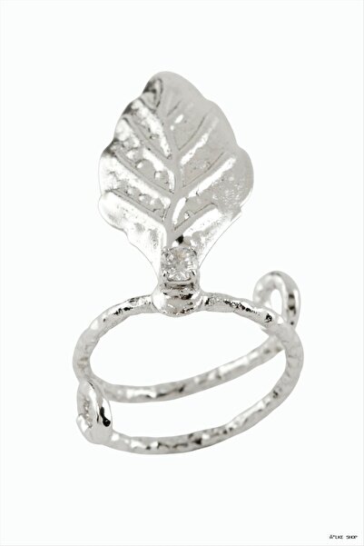 ZERO LAND Ilkestor Leaf Prosthetic Nail Ring (180607) Silver Color