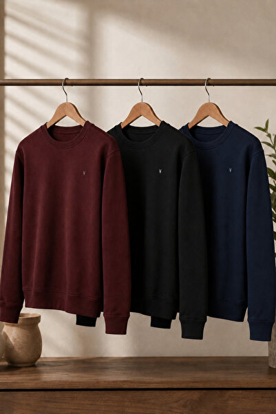 COMBİNE MİCHAİL Men's Casual Comfort Fit 3-Piece Sweatshirt