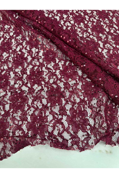 ipekkumaş Bordo Veleroni Payet İşleme Dantel