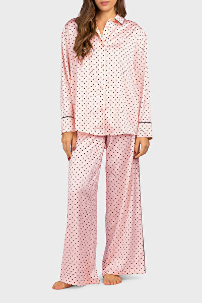 Guess Desenli Streç Comfort Fit Yüksek Bel Bol Paça Pijama Takımı O4BX16WEFC2...